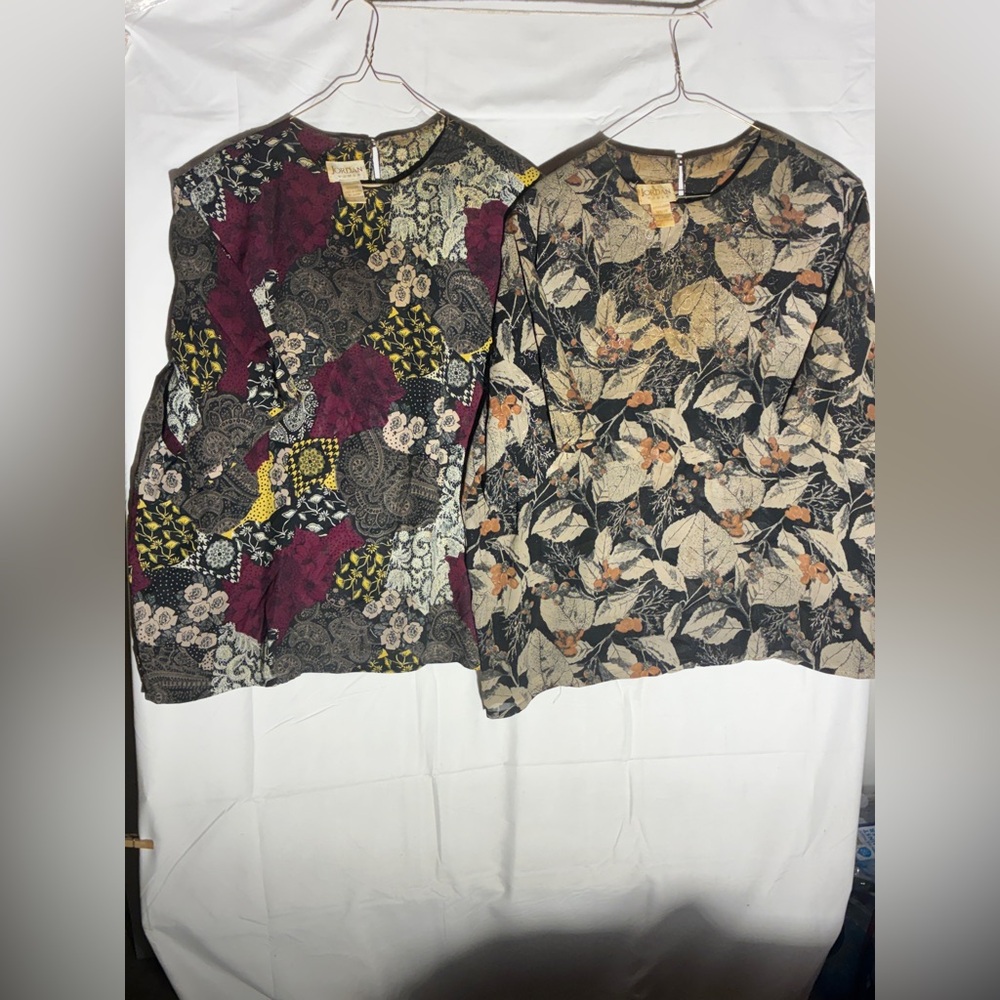 Vintage Jordan Woman Floral Tapestry Tops – Size 16.5/36 – Cottagecore, BOGO